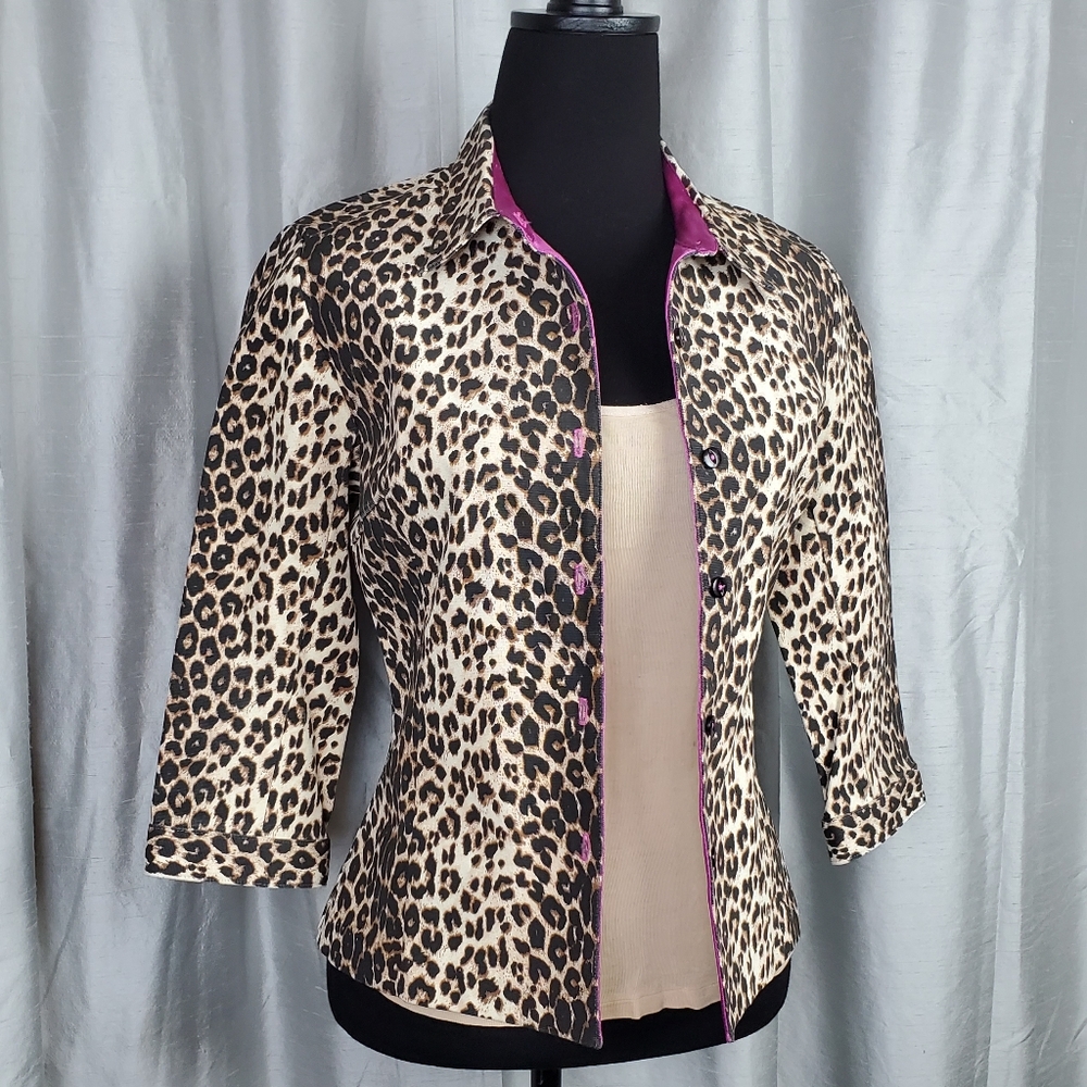 Maria Bianca Nero Jacket M Leopard Print New